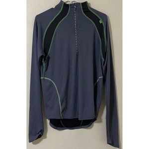 Helly Hansen Women's Large Long Sleeve 1/4 Zip Gray Green Lifa Cycling Shirt